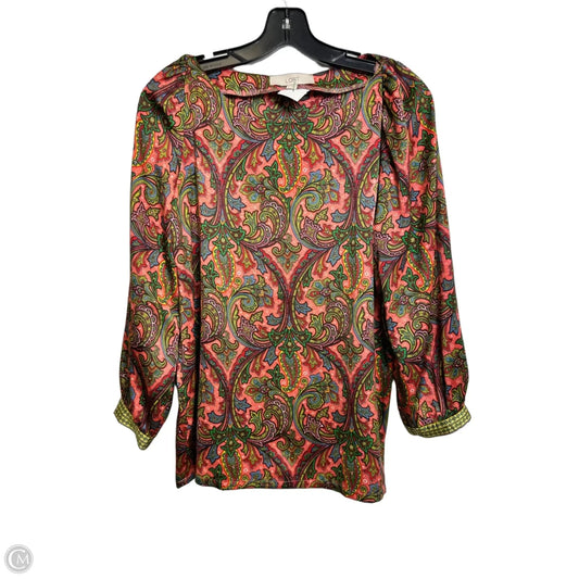 Top Long Sleeve By Loft In Paisley Print, Size: S