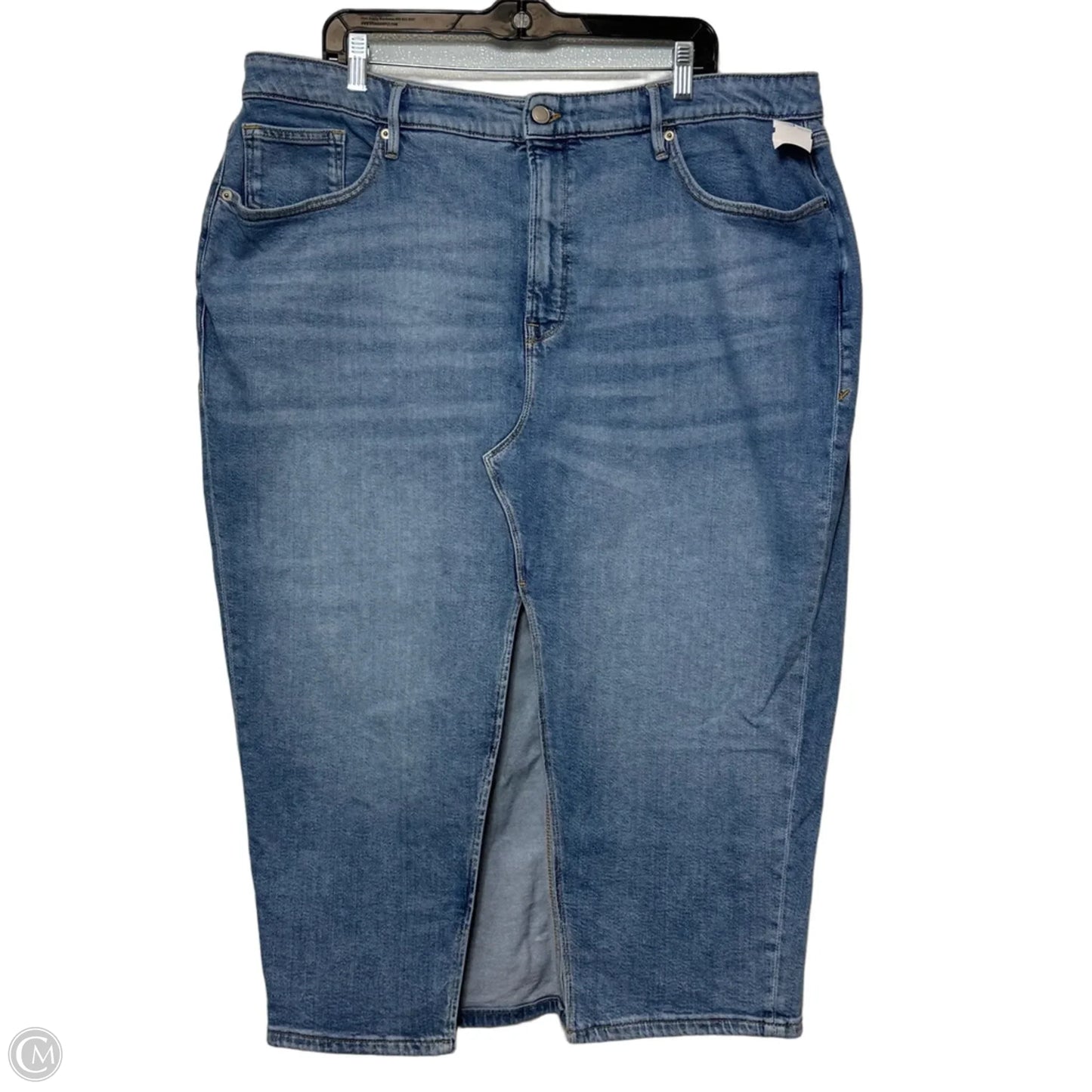 Skirt Maxi By Good American In Blue Denim, Size: 18