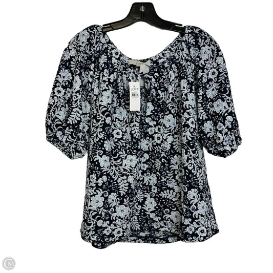 Top Short Sleeve By Loft In Floral Print, Size: S