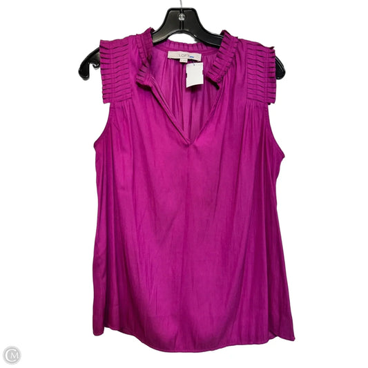 Top Sleeveless By Loft In Purple, Size: S