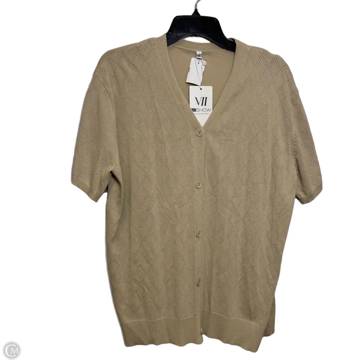 Cardigan By Clothes Mentor In Beige, Size: 2x