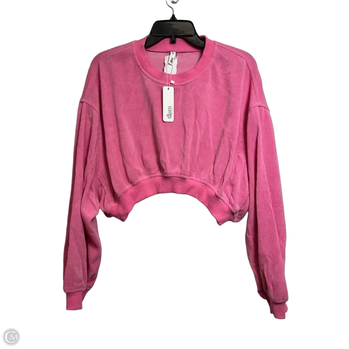 Top Long Sleeve By Glam In Pink, Size: L