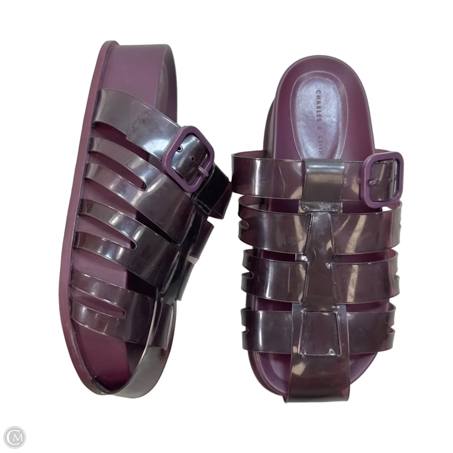 Sandals Flats By charles & keith In Purple, Size: 7