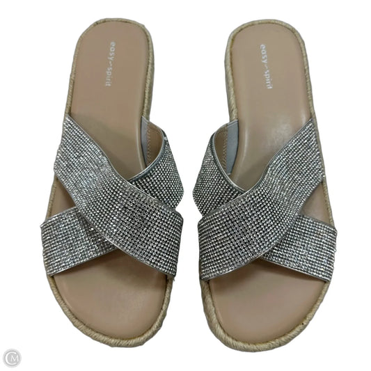 Sandals Flats By Easy Spirit In Silver, Size: 9.5
