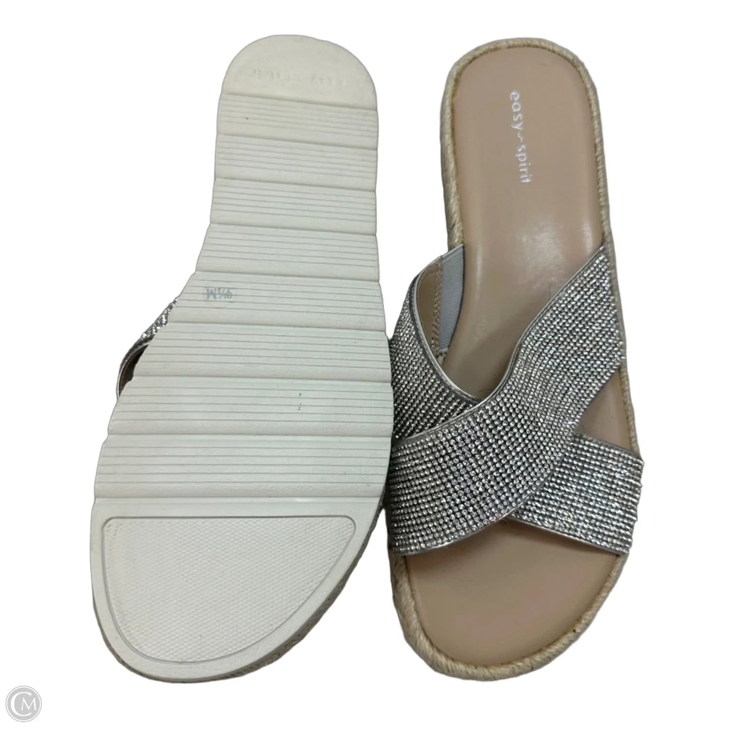 Sandals Flats By Easy Spirit In Silver, Size: 9.5