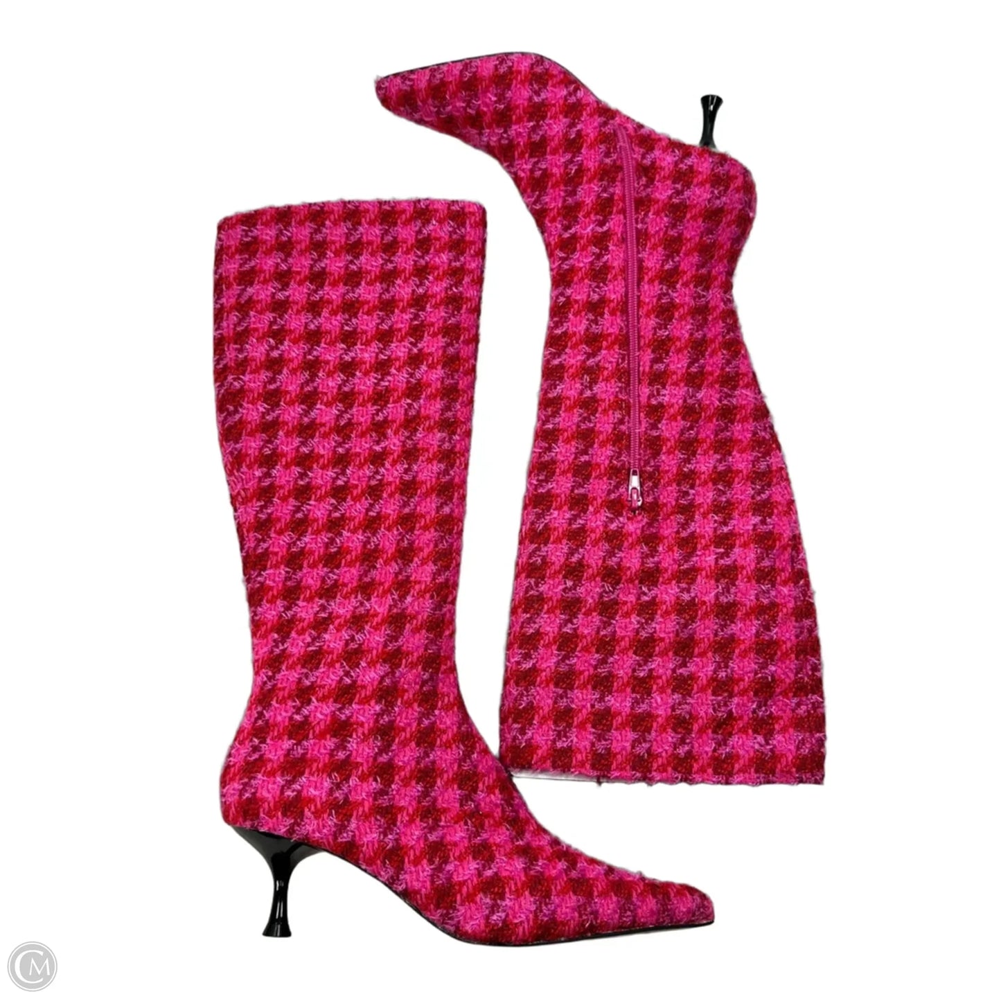Boots Knee Heels By Betsey Johnson In Pink, Size: 8