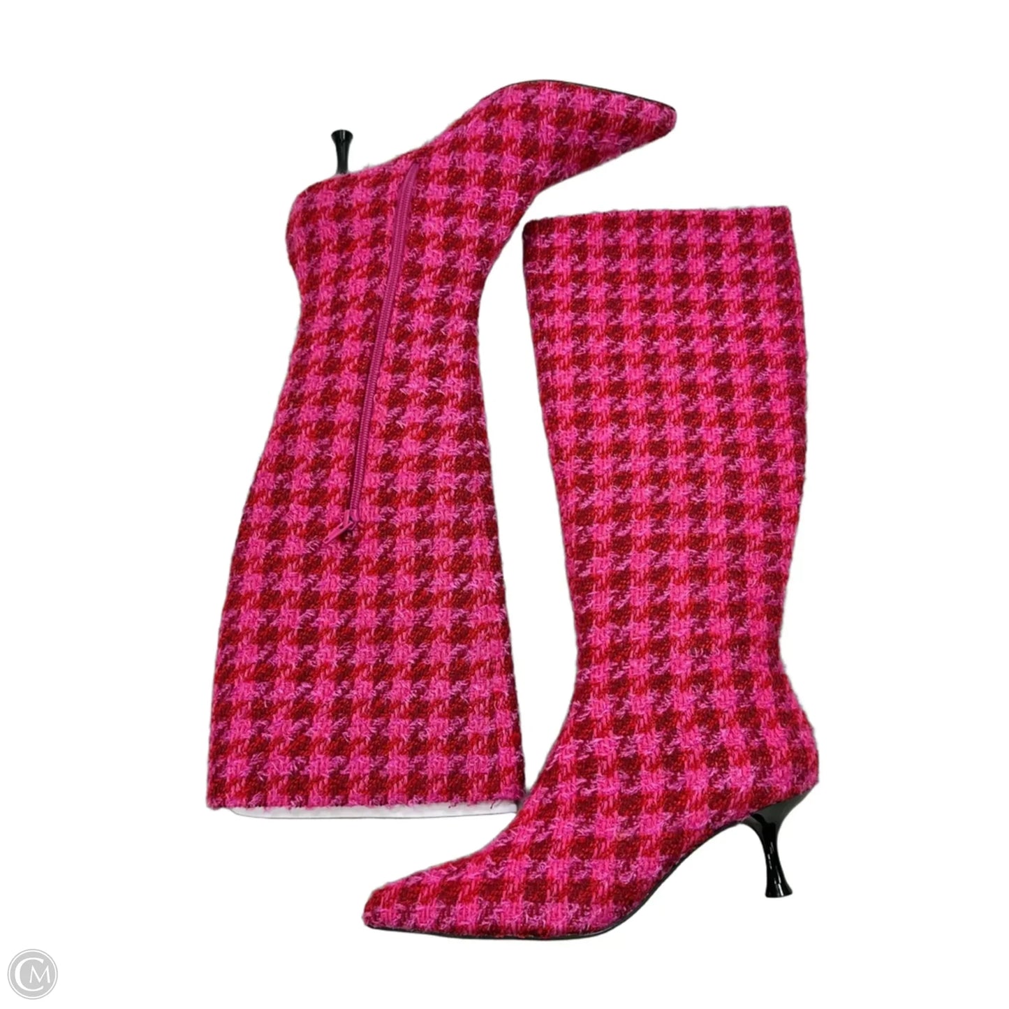 Boots Knee Heels By Betsey Johnson In Pink, Size: 8