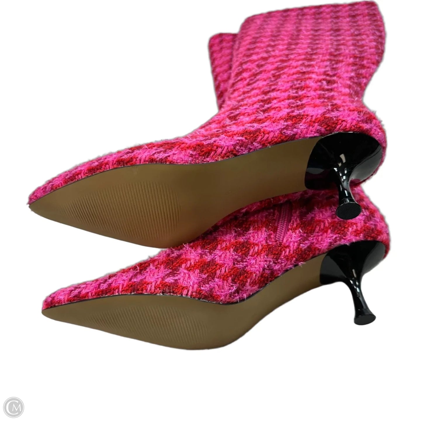 Boots Knee Heels By Betsey Johnson In Pink, Size: 8
