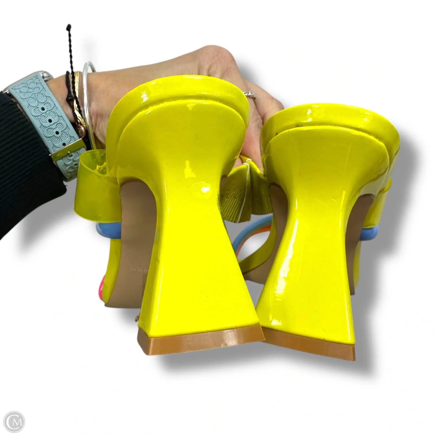 Shoes Heels Block By Marc Fisher In Yellow, Size: 9