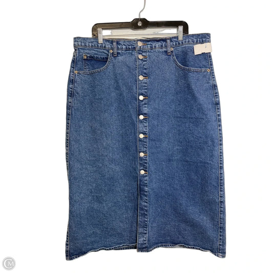 Skirt Midi By Universal Thread In Blue Denim, Size: 16