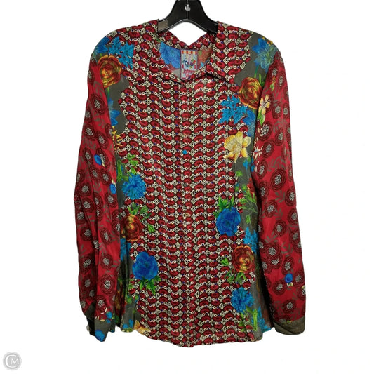 Top Long Sleeve By Johnny Was In Multi-colored, Size: L