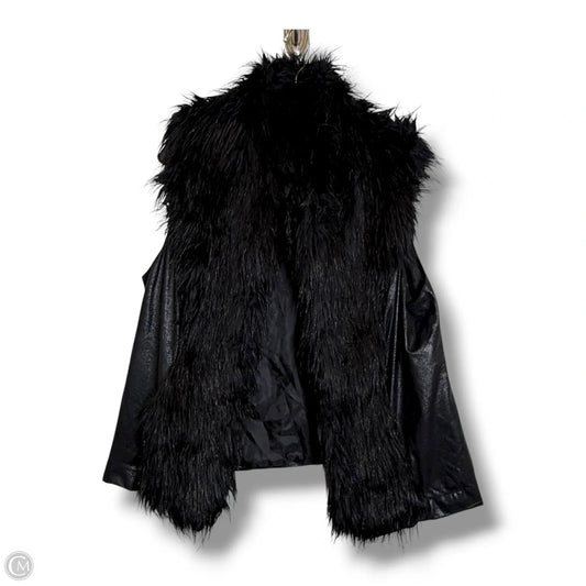 Vest Faux Fur & Sherpa By Clothes Mentor In Black, Size: M