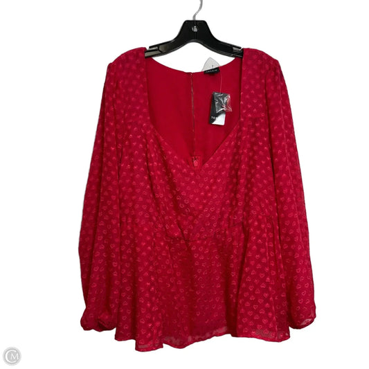 Top Long Sleeve By Torrid In Red, Size: 3x