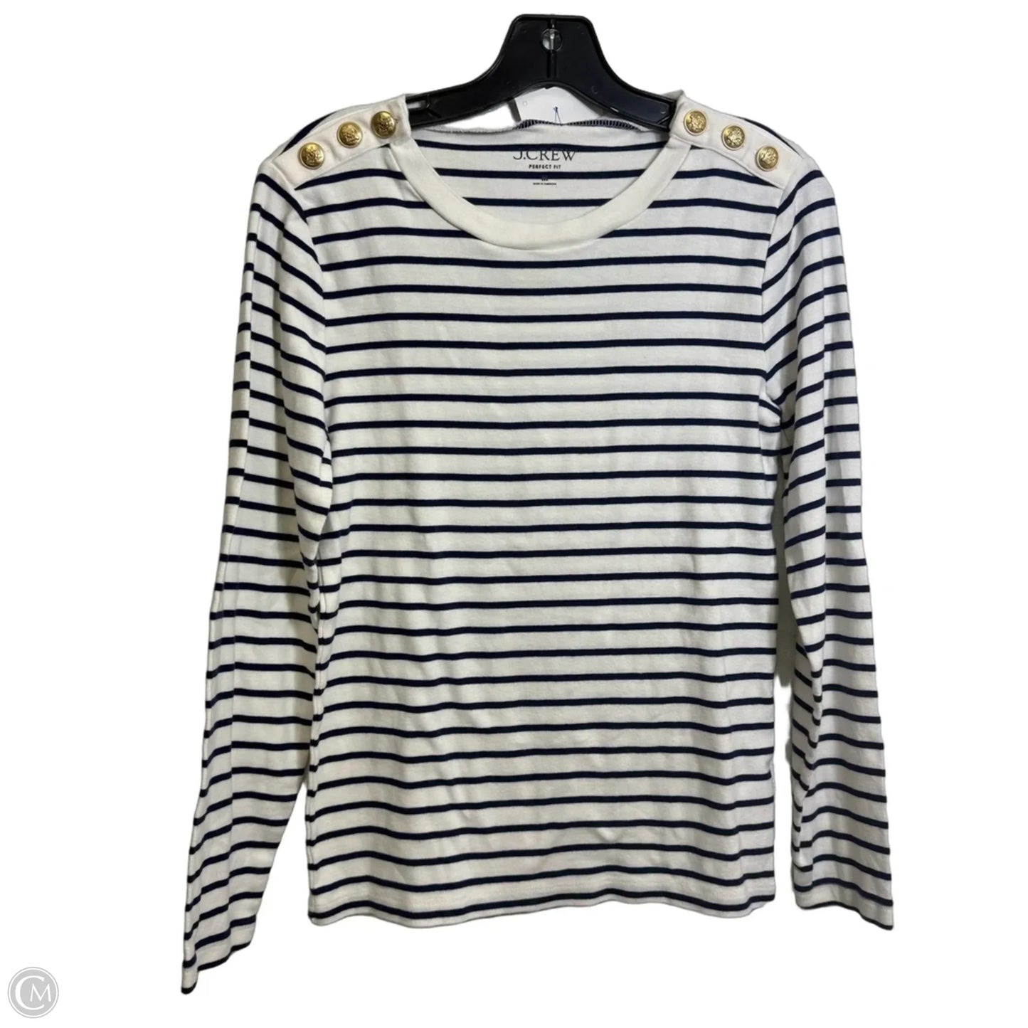 Top Long Sleeve By J. Crew In Striped Pattern, Size: M