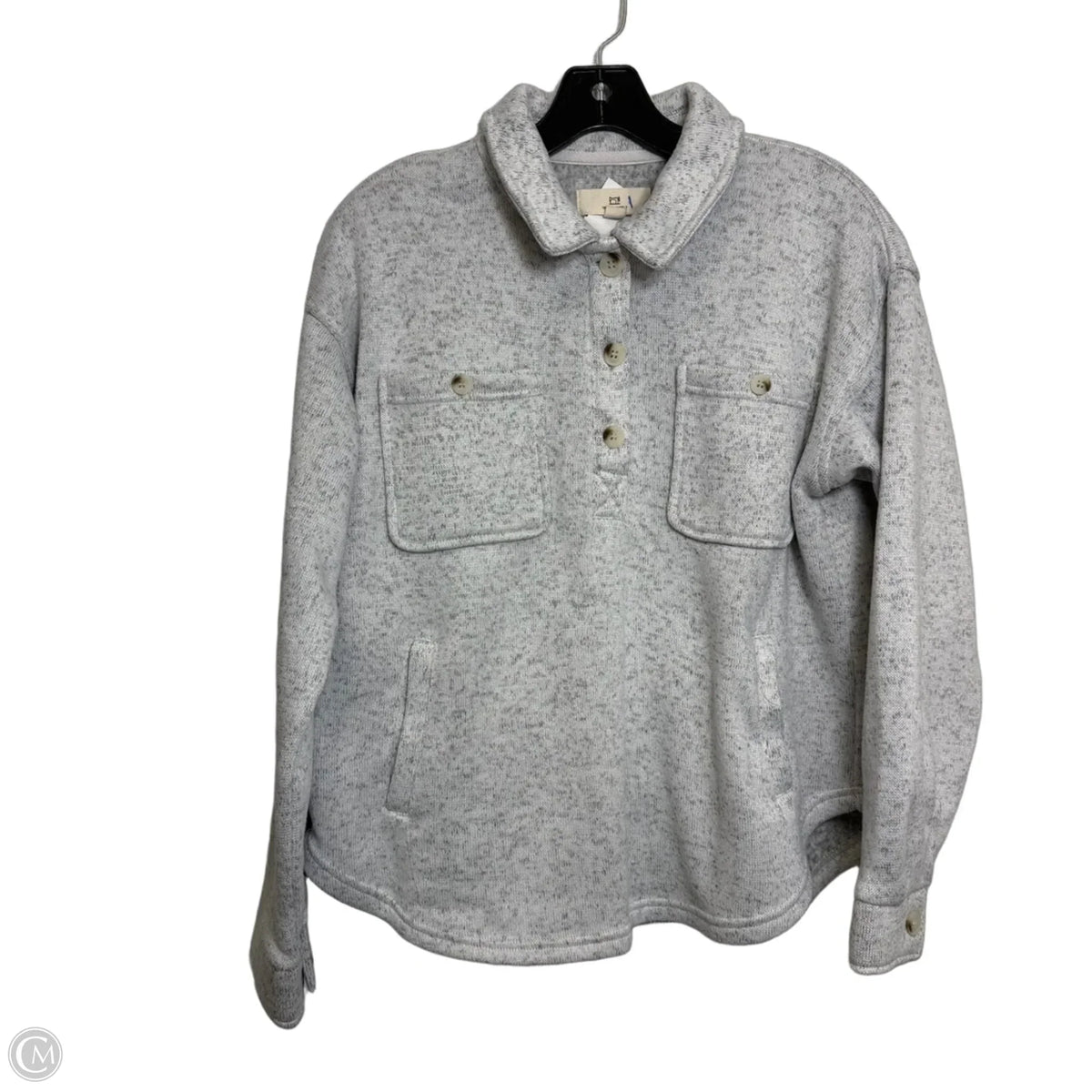 Top Long Sleeve By Thread And Supply In Grey, Size: M