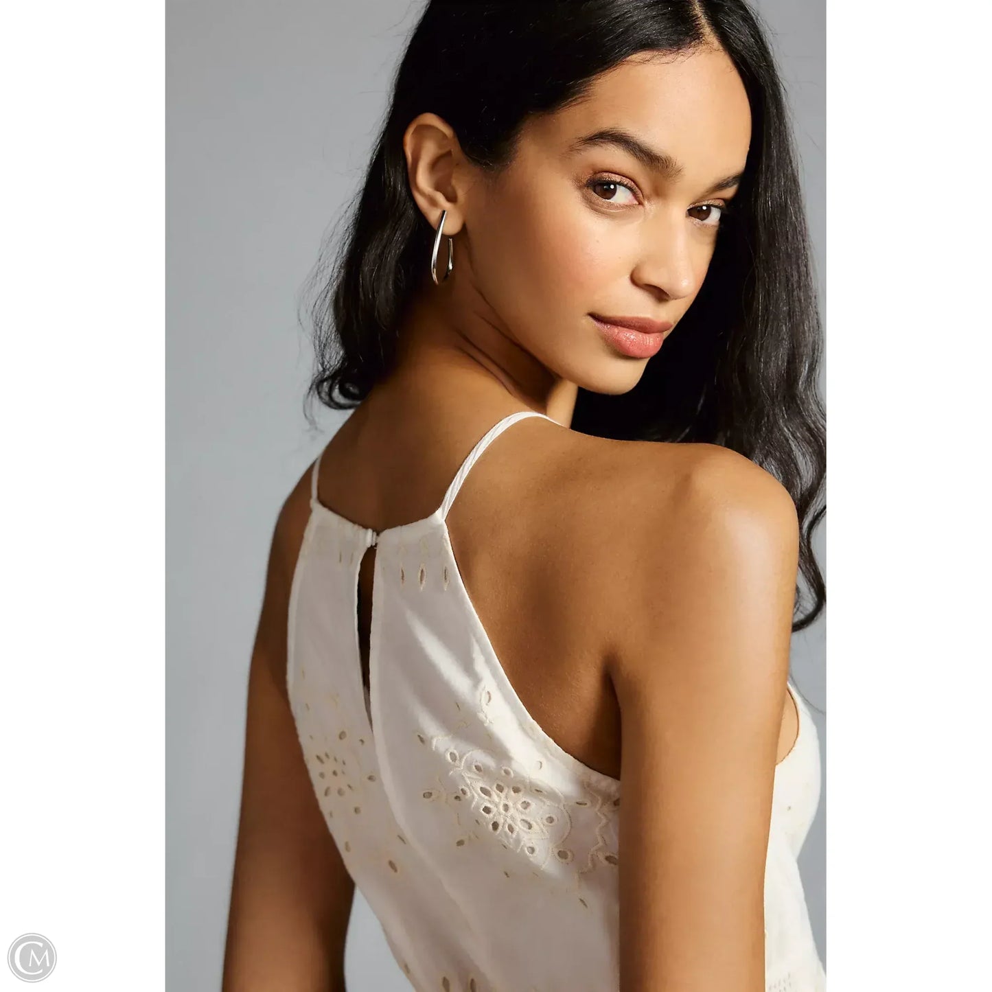 Eyelet Halter Jumpsuit By Ranna Gill In White, Size: Xs