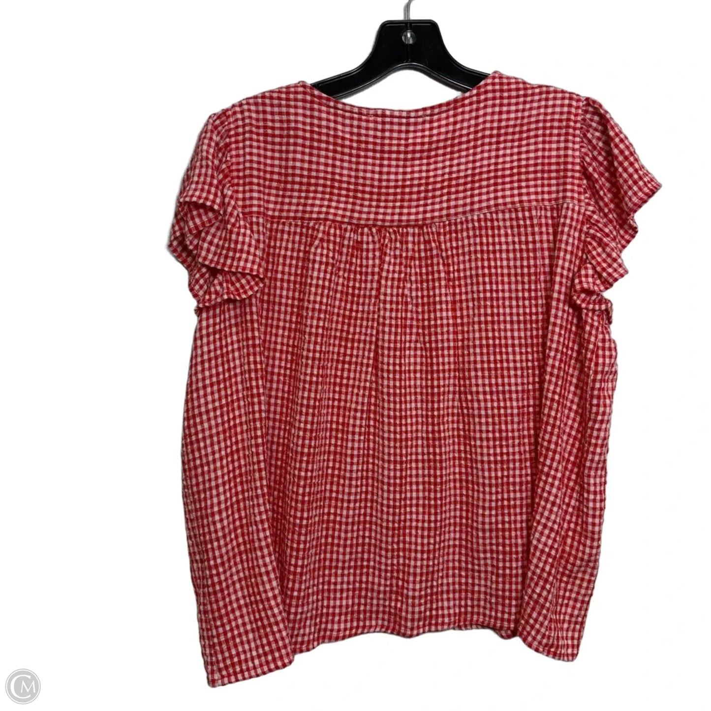 Top Short Sleeve By Jane And Delancey In Plaid Pattern, Size: M