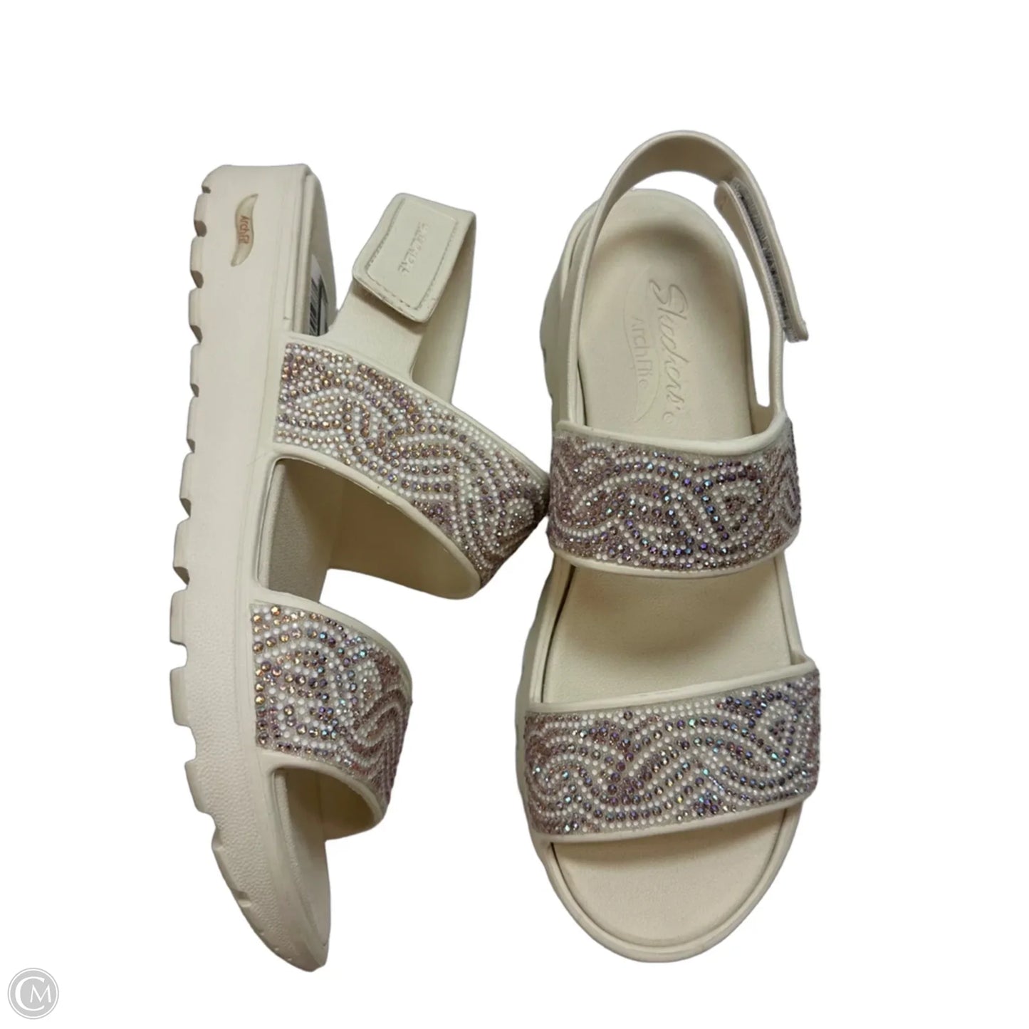 Sandals Flats By Skechers In Cream, Size: 10