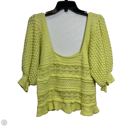 Sweater Short Sleeve By Bibi In Yellow, Size: L