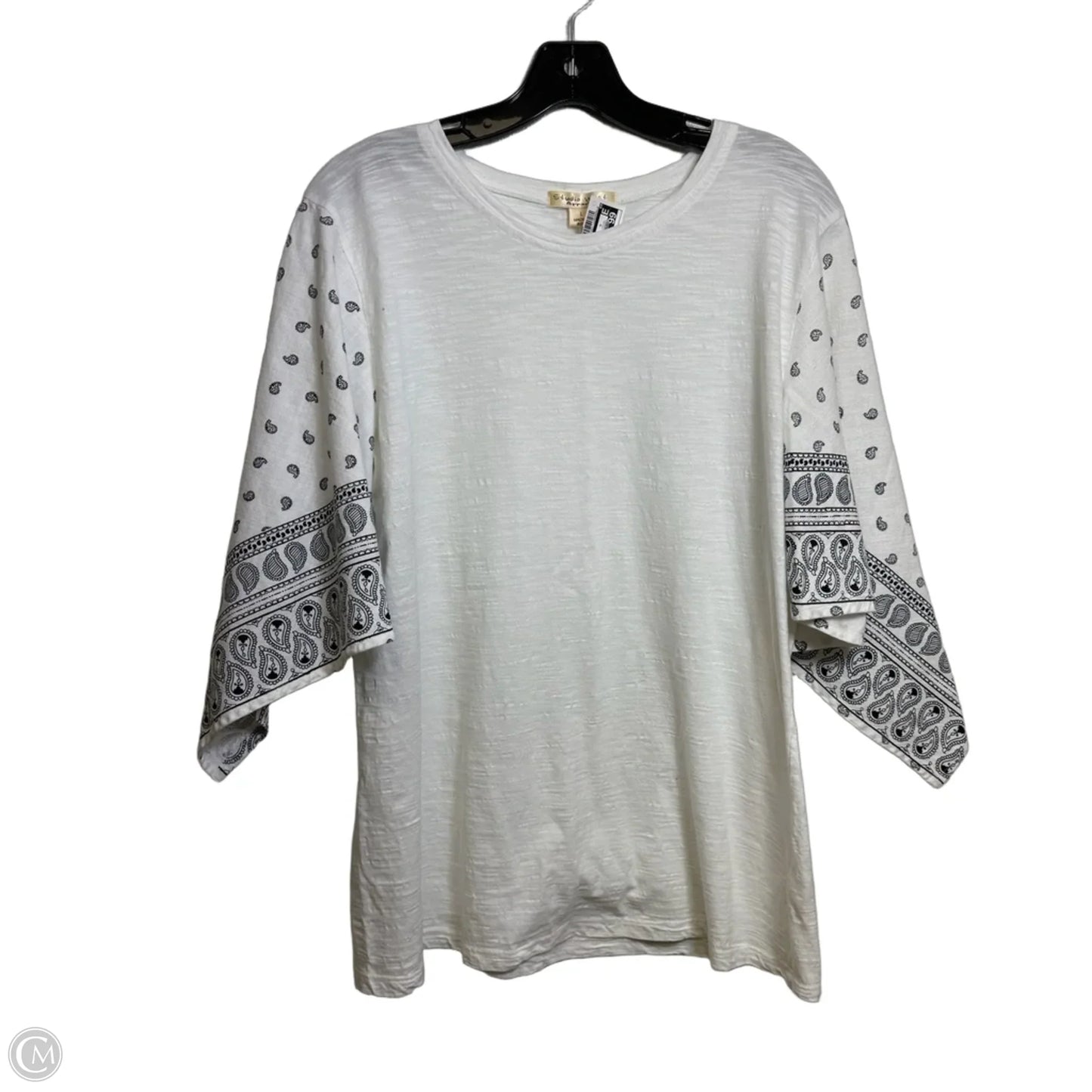 Top Long Sleeve By Studio West In White, Size: L