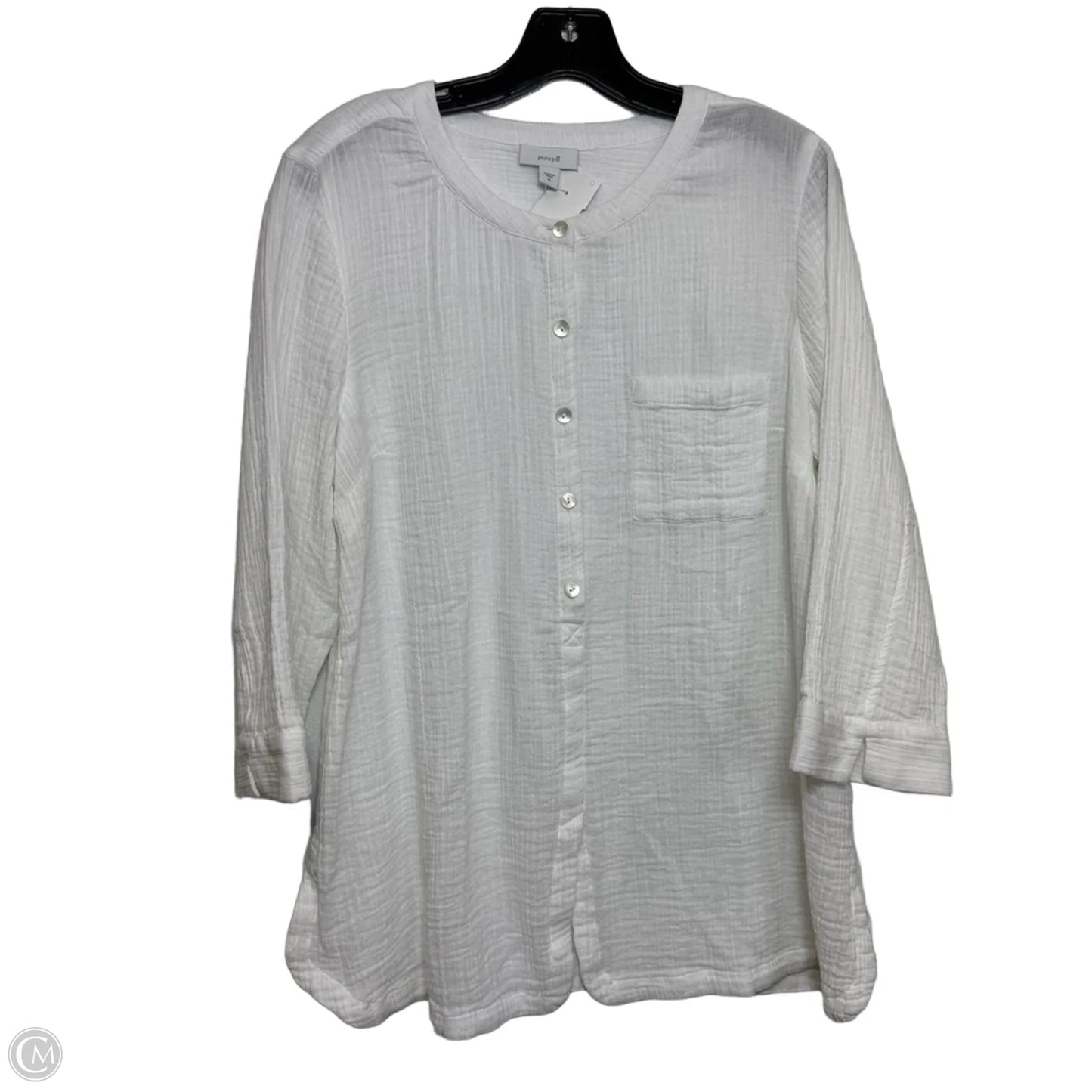 Top 3/4 Sleeve By Pure Jill In White, Size: M