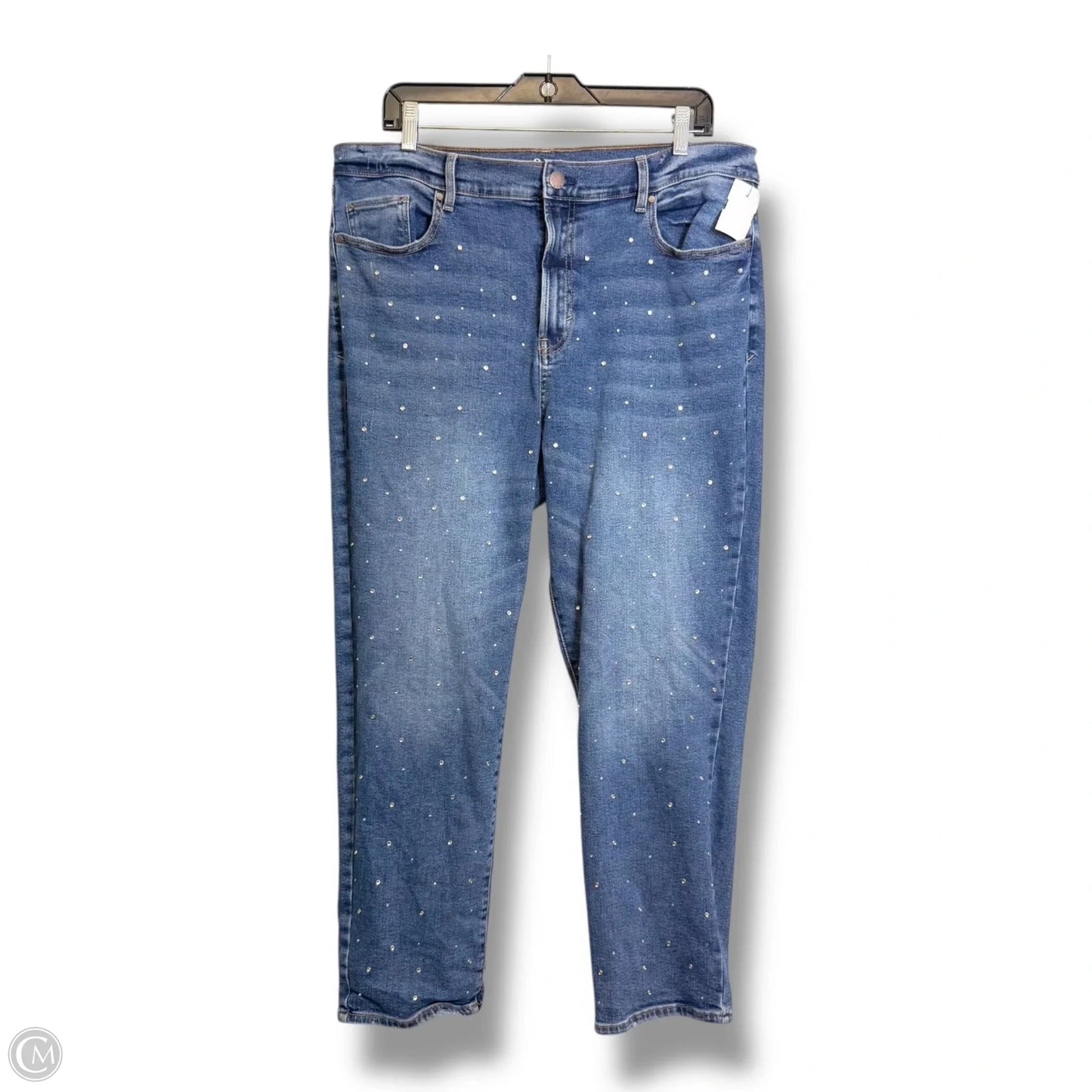 Jeans Straight By Anna In Blue Denim, Size: 16