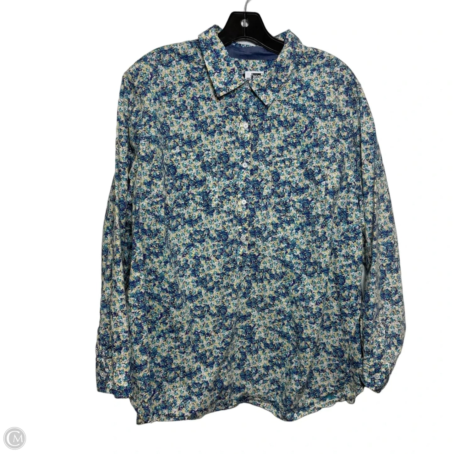 Top Long Sleeve By Talbots In Paisley Print, Size: 2x