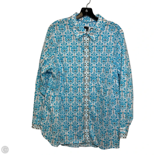 Top Long Sleeve By Talbots In Floral Print, Size: Xl