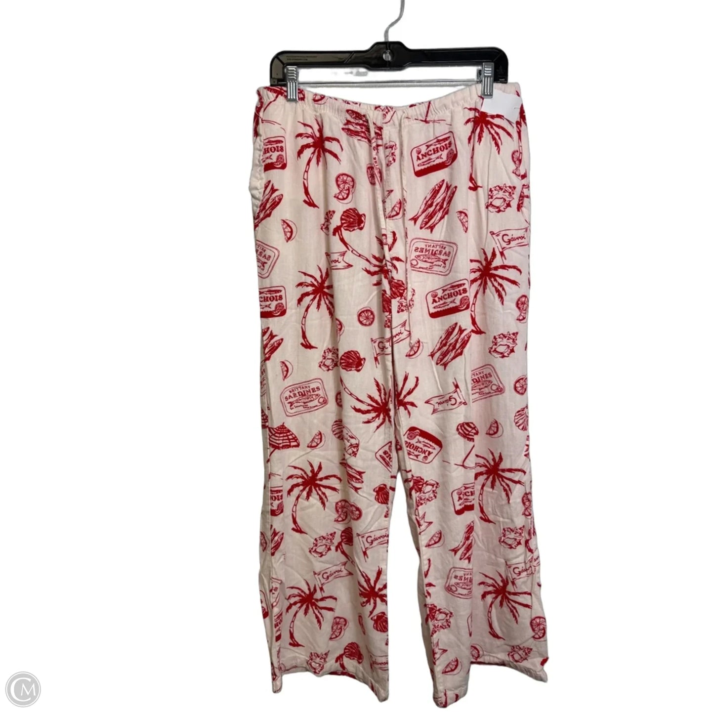 Pants Set 2pc By Clothes Mentor In Red & White, Size: L