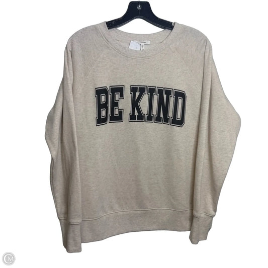 Be kind Top Long Sleeve By Maurices In Beige, Size: M