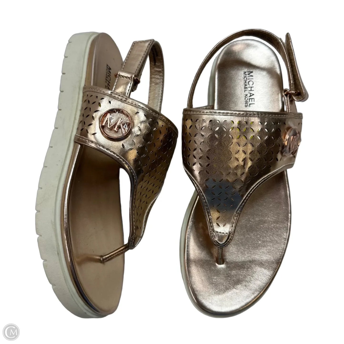 Sandals Flats By Michael By Michael Kors In Gold, Size: 5