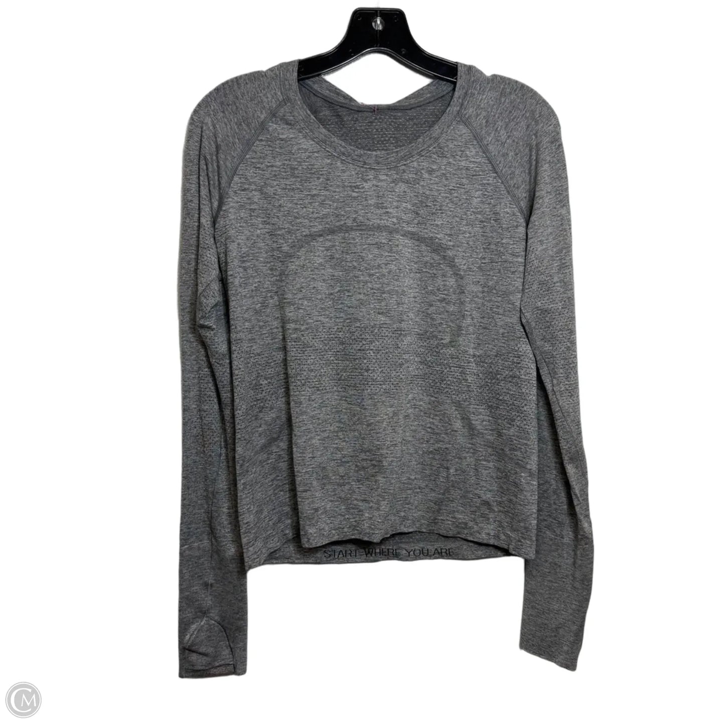 Athletic Top Long Sleeve Crewneck By Lululemon In Grey, Size: S