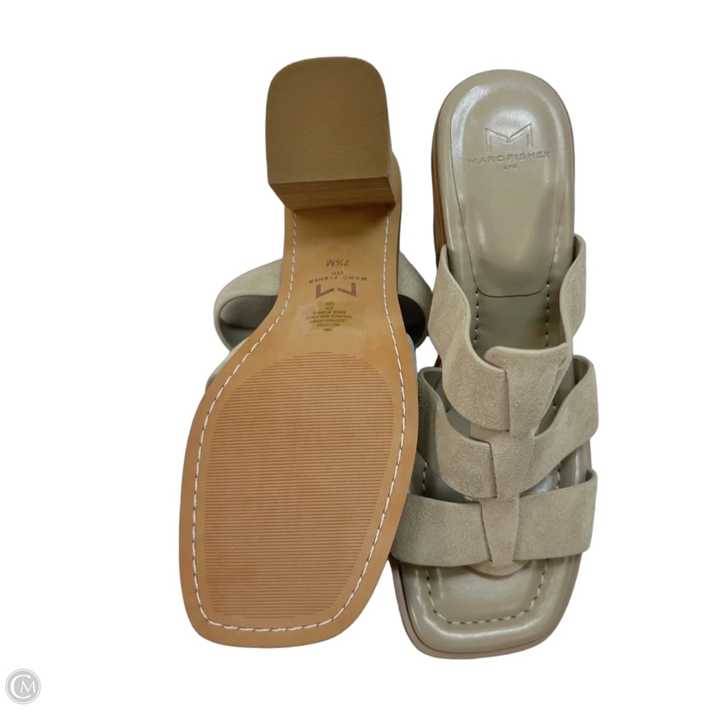 Shoes Heels Block By Marc Fisher In Beige, Size: 7.5