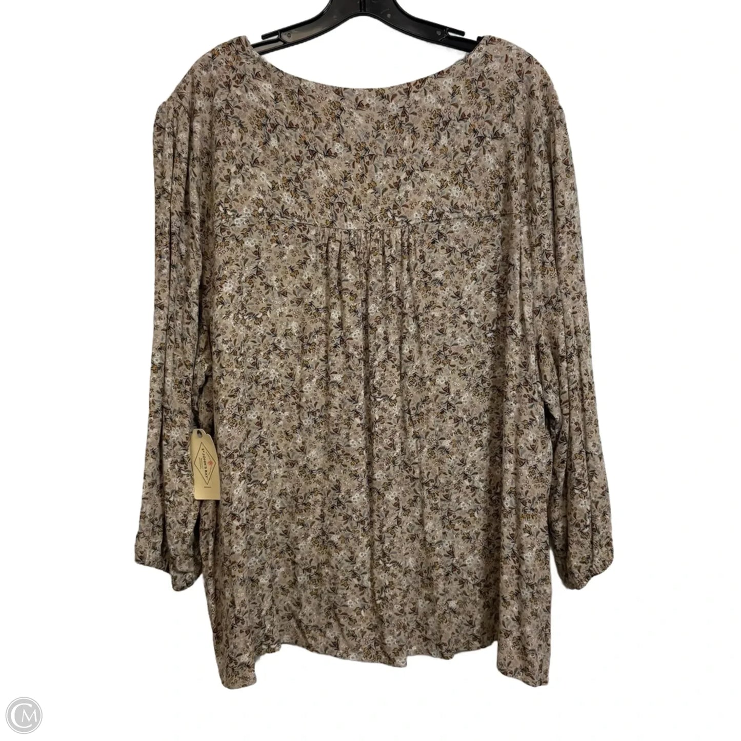 Top long Sleeve By St Johns Bay In Floral Print, Size: 2x