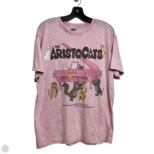 Top Short Sleeve By Disney In Pink, Size: M