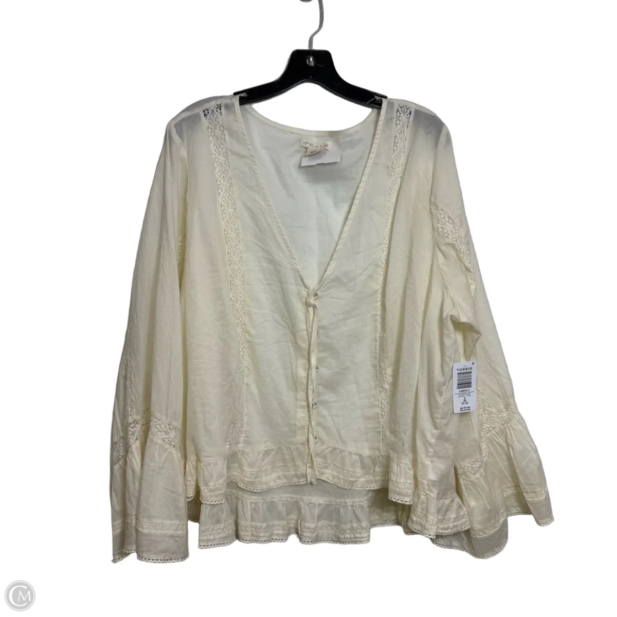 Top Long Sleeve By Torrid In Beige, Size: 3x
