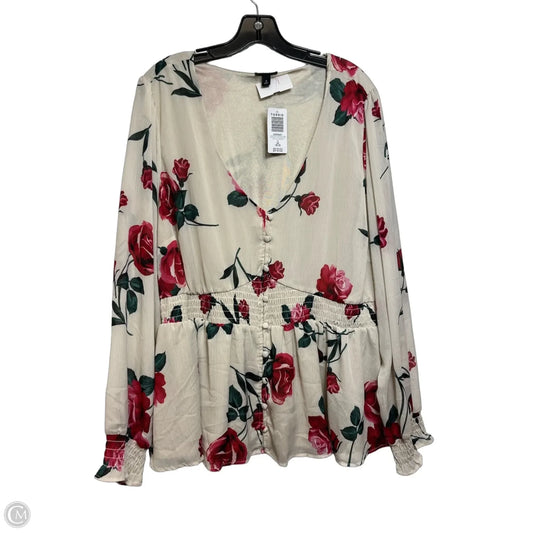 Top Long Sleeve By Torrid In Floral Print, Size: 2x