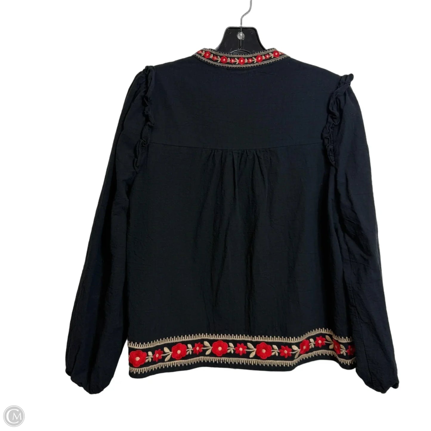 Top Long Sleeve By Savanna Jane In Black, Size: S