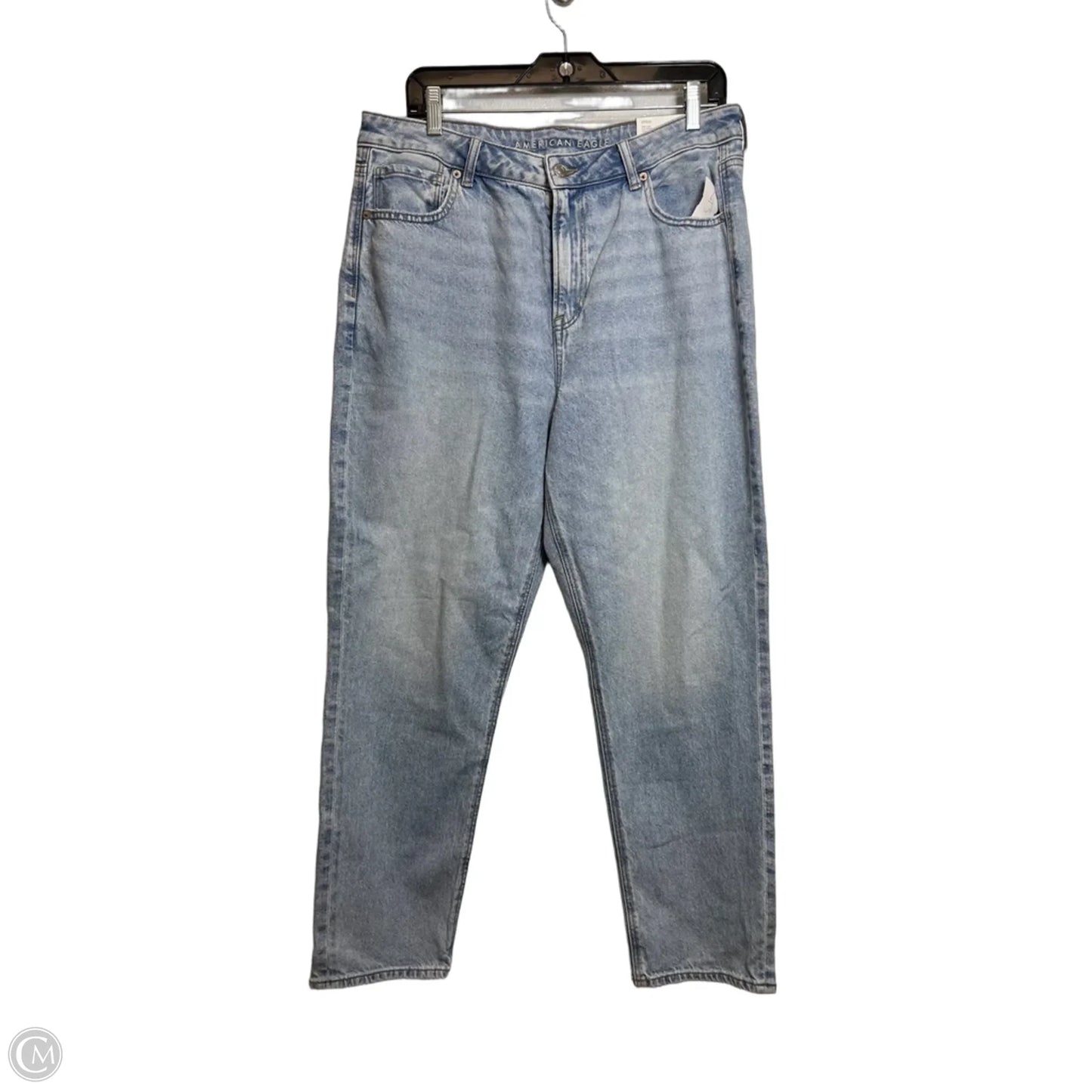 Jeans Straight By American Eagle In Blue Denim, Size: 14