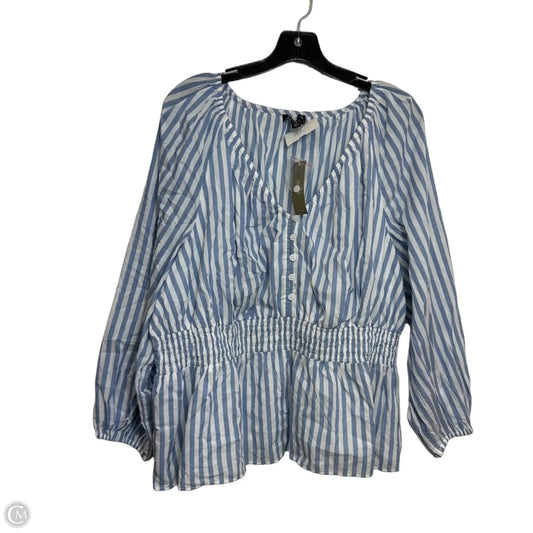 Top 3/4 Sleeve By J. Crew In Blue, Size: Xxl