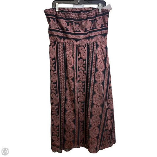 Dress Casual Midi By Anthropologie In Black & Pink, Size: 14