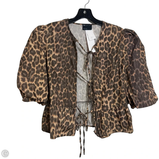 Top Short Sleeve By Asos In Animal Print, Size: M