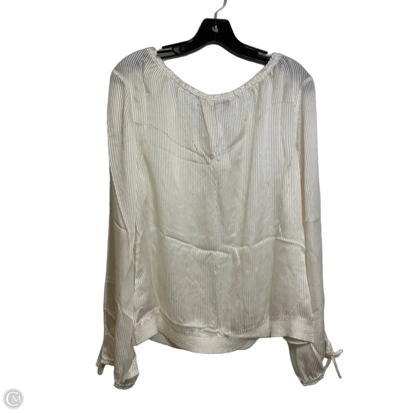 Top Long Sleeve By White House Black Market In Ivory, Size: L
