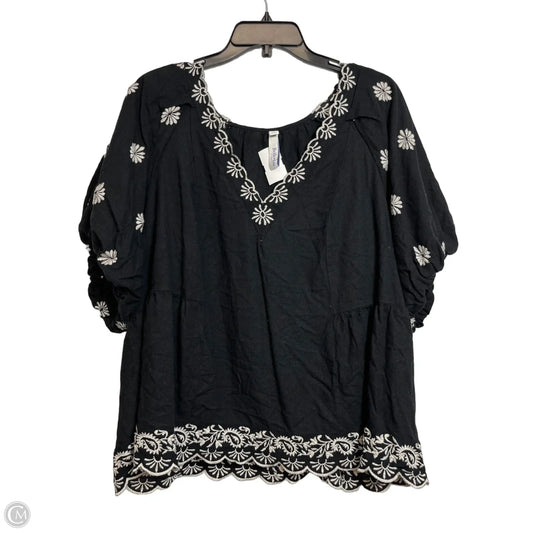 Top 3/4 Sleeve By Torrid In Black, Size: 3x