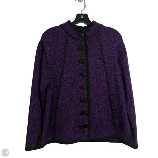Sweater Cardigan By Clothes Mentor In Purple, Size: M