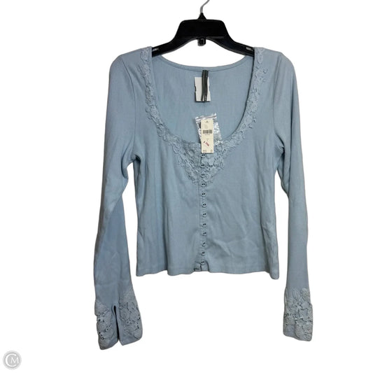 Top Long Sleeve By Anthropologie In Blue, Size: L