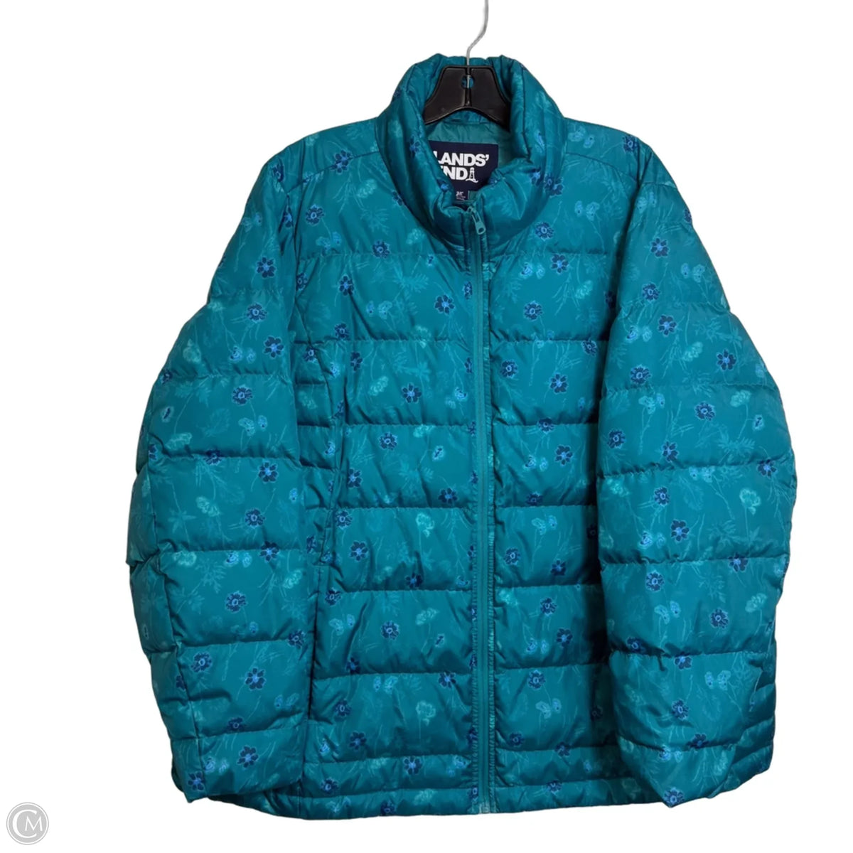 Jacket Puffer & Quilted By Lands End In Teal, Size: 2x