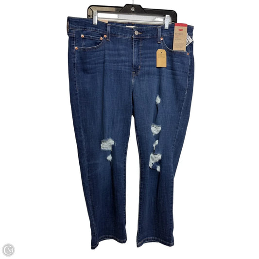 Jeans Cropped By Levis In Blue Denim, Size: 18