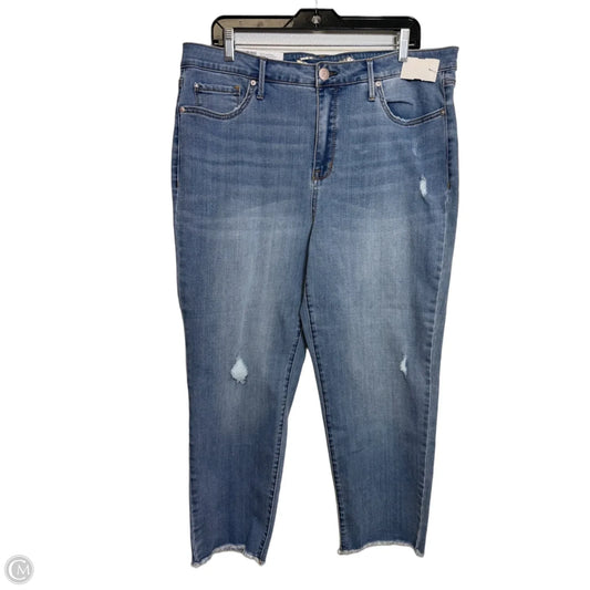 Jeans Cropped By Seven 7 In Blue Denim, Size: 16