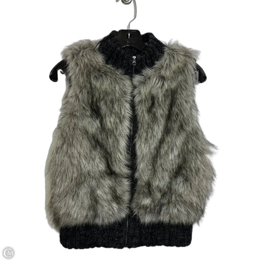 Vest Faux Fur & Sherpa By Loft In Grey, Size: Xs